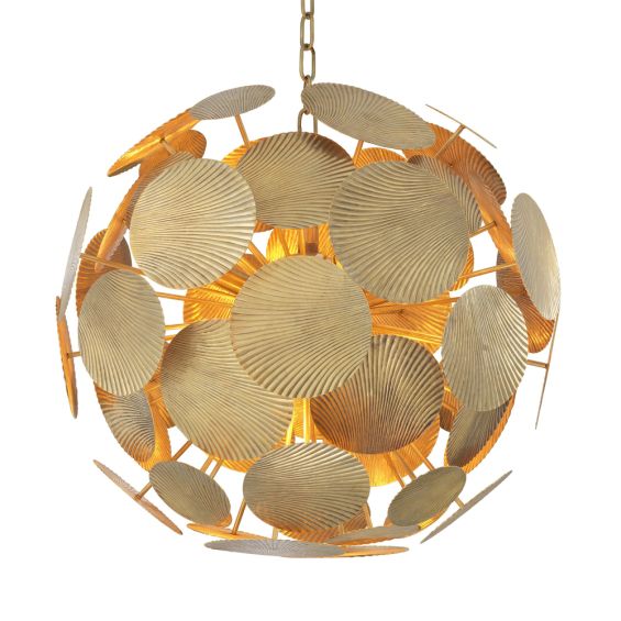 A contemporary boho vintage brass ceiling light by Eichholtz