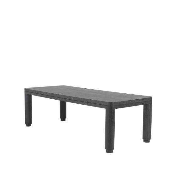 Charcoal grey oak veneer rectangular dining table