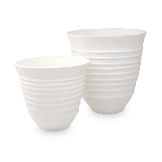 Eichholtz contemporary large white vases set of 2