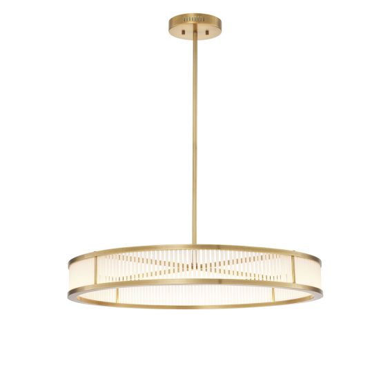 A luxury chandelier by Eichholtz with an antique brass finish 