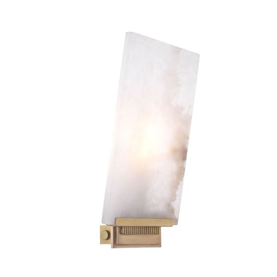 A luxurious antique brass and alabaster wall lamp