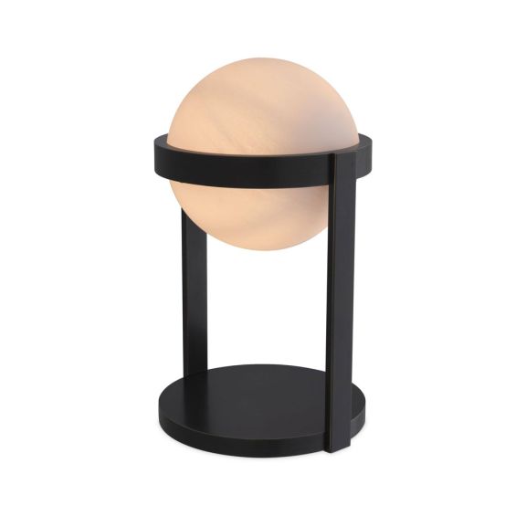 A luxurious white glass and bronze metal table lamp 
