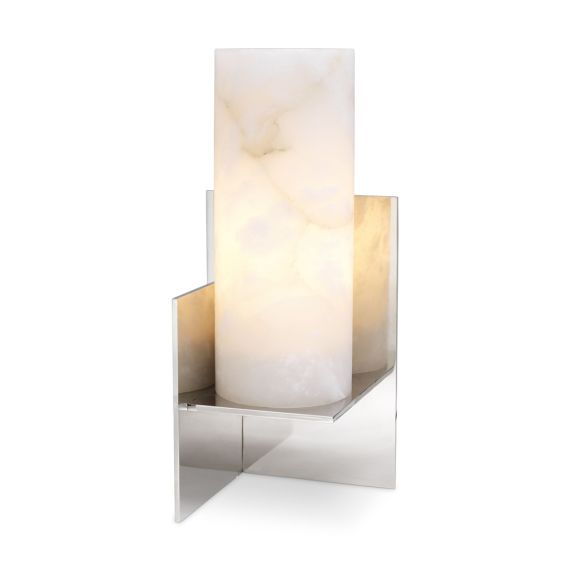 Luxurious Eichholtz alabaster table lamp with nickel finish