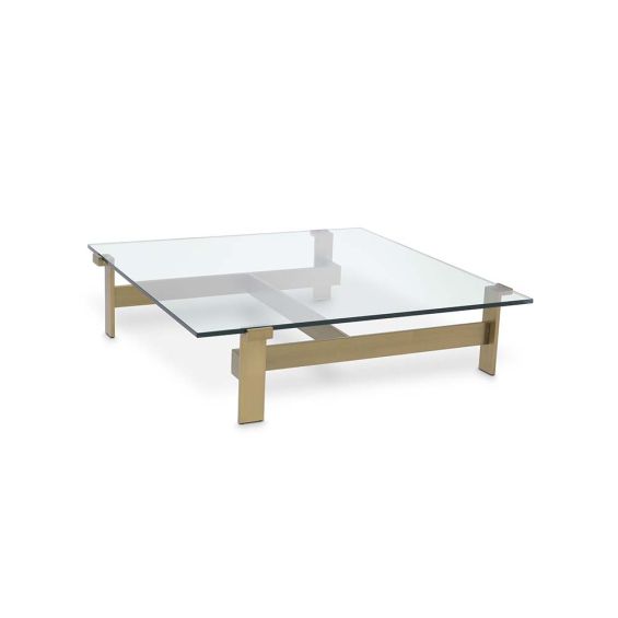 brass and glass coffee table