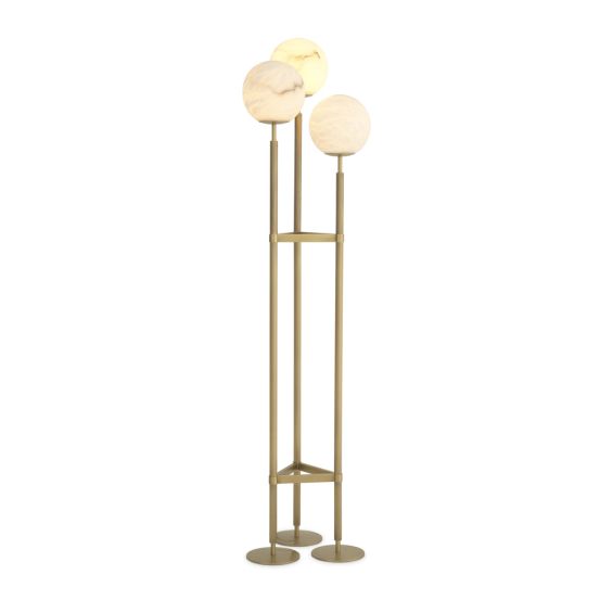 Eichholtz glamorous alabaster floor lamp with antique brass accents