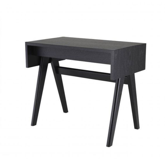 A luxurious danish-inspired desk in a chic black finish