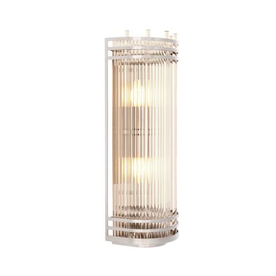 A stunning nickel and clear glass wall lamp 