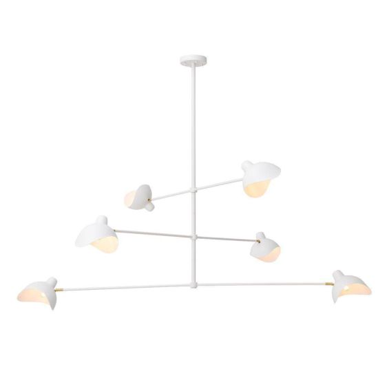 Luxury Eichholtz industrial modern white chandelier