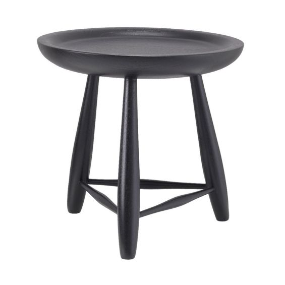 Eichholtz round side table in black wood finish 