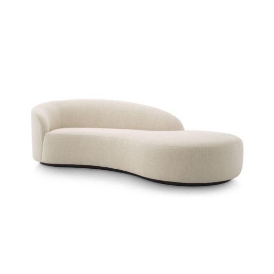 A sophisticated, curvaceous and asymmetric natural linen sofa by Eichholtz 