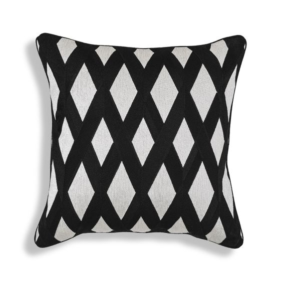 Luxury Eichholtz monochrome embroidered square cushion