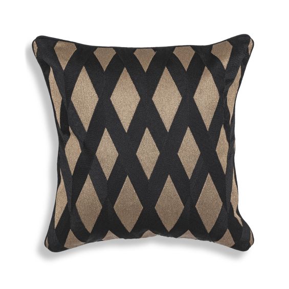 Luxurious Eichholtz black and gold patterned cushion