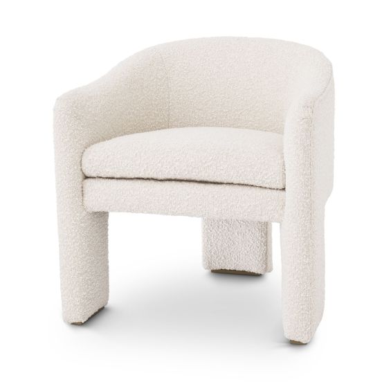 Luxurious retro/contemporary boucle cream chair by Eichholtz