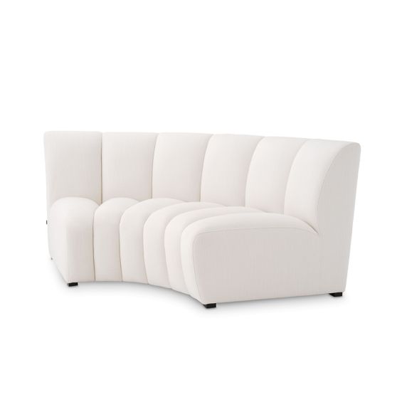 Luxurious corner sofa with fluting detail in Savona White