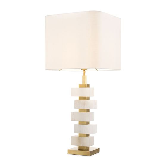 Eichholtz alabaster antique brass table lamp