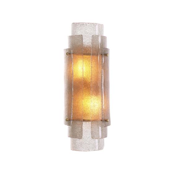 Gorgeous wall light made from hand blown glass with overlapping features.