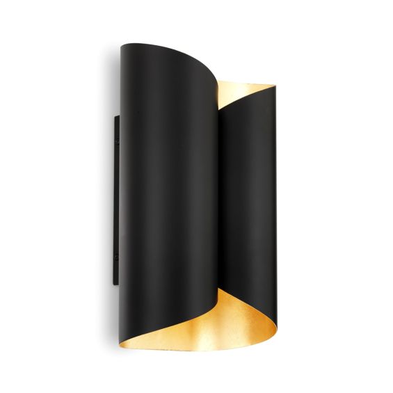 A chic black and gold wall lamp