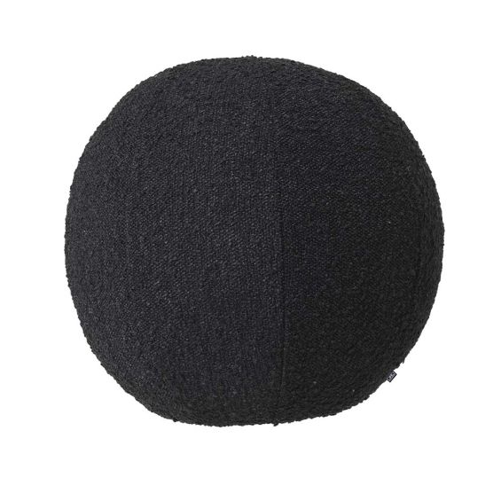 Stunning, spherical pillow in bouclé black