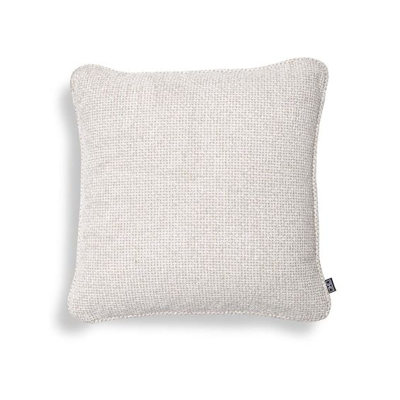 Small off-white cushion with a soft and textured feel.