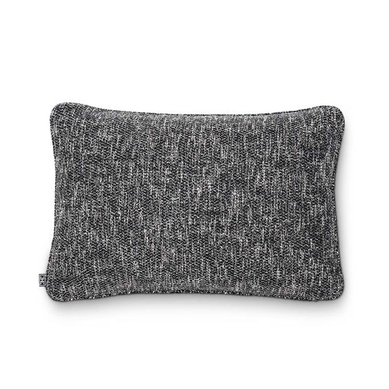 A rectangular cushion in a gorgeous Cambon black fabric