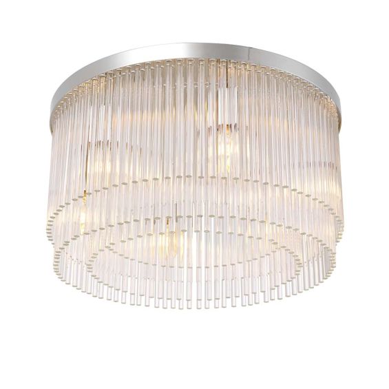 Art deco inspired ceiling lamp in a nickel finish