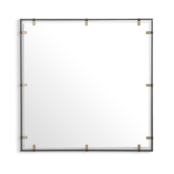 Stylish medium Verona Mirror with contemporary brass details