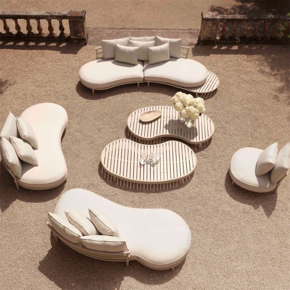 Elegant organic shaped outdoor coffee table 