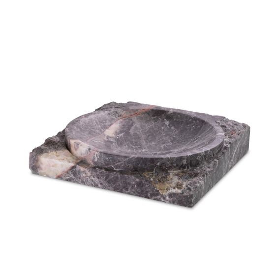 Beautiful grey marble bowl with natural finish base