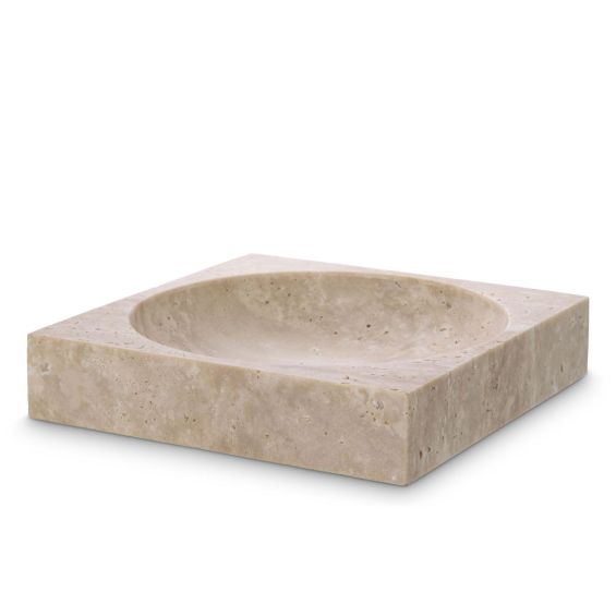 Luxurious square travertine bowl