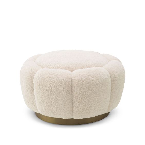 Cosy and stylish ottoman with brushed brass base