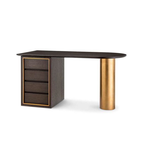 opulent desk, reconfigurable for both right and left-handed workers