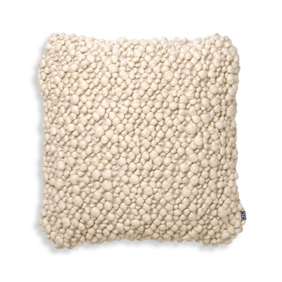 Chic, bobbled effect cushion in cream ivory colour