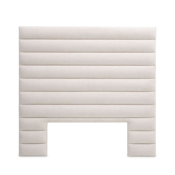 headboard with horizontal fluting in lyssa off-white