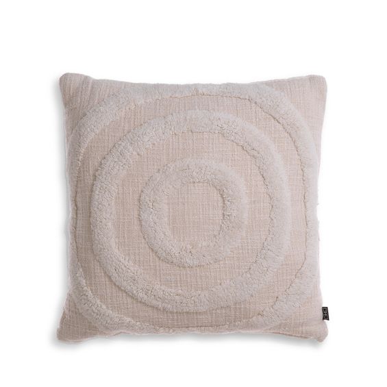Cosy cotton cushion with tufted circular design