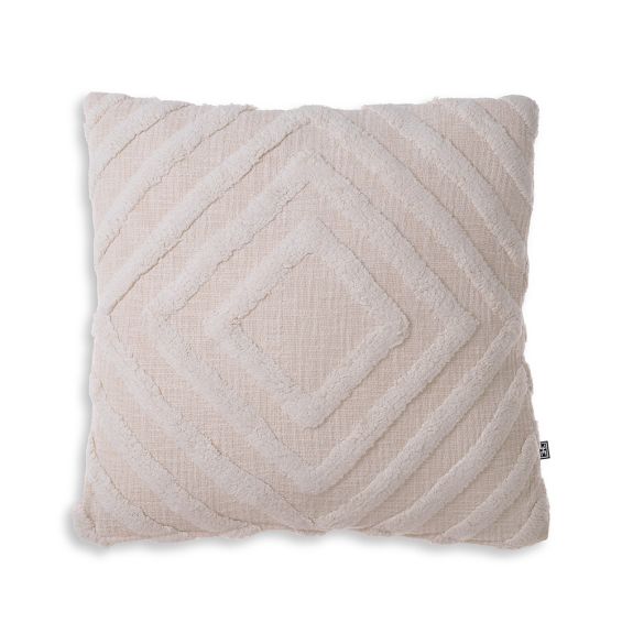 Gorgeous geometric patterned cushion with tufted wool details