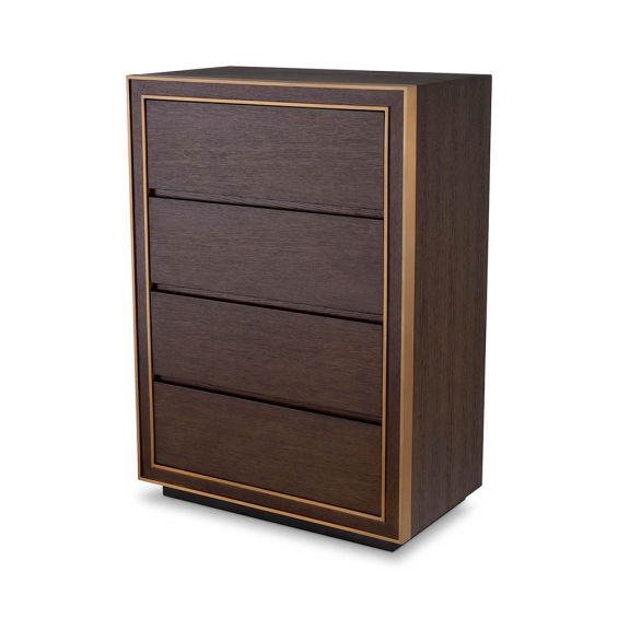 Brown oak veneer tall sideboard