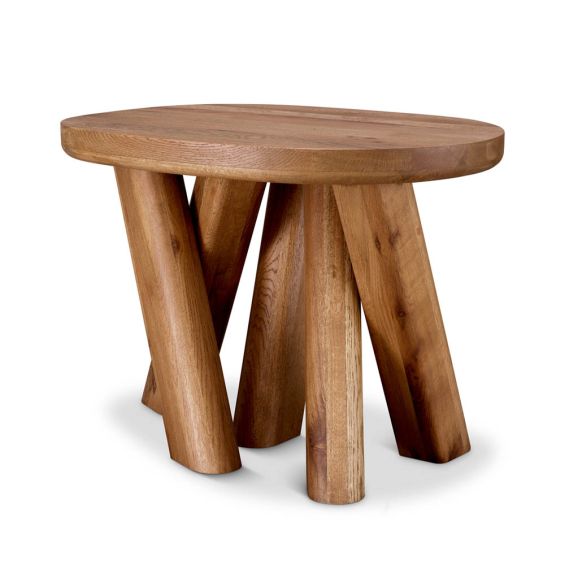 Illustrious oak table with overlapping legs and rounded edges