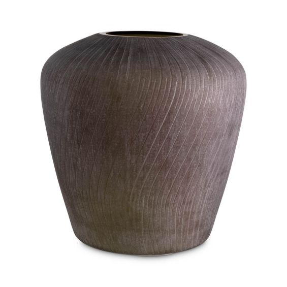 Brown handblown glass vase