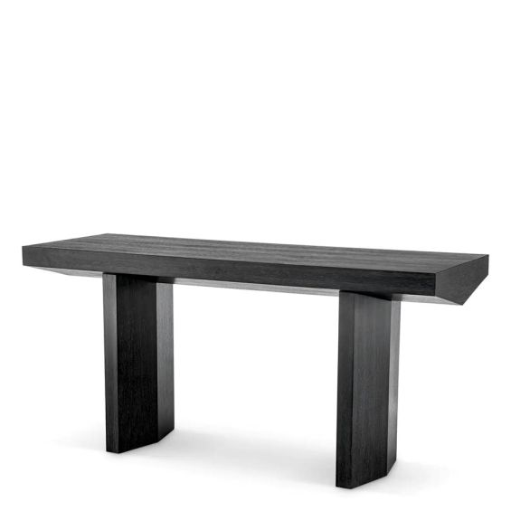 Charcoal grey geometric wooden console table