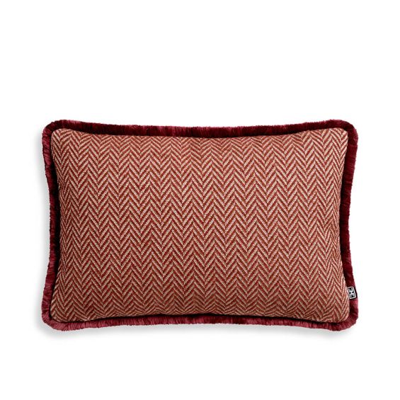 Sumptuous rectangular cushions in Cream, Amber and Red with fringe detail
