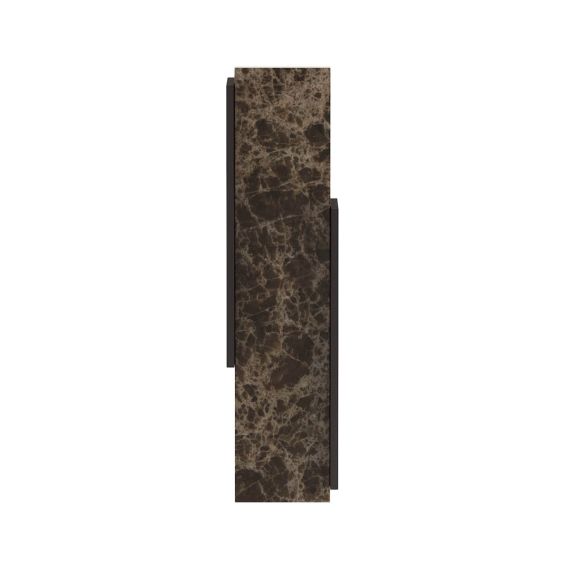 Tall dark marble wall lamp with metallic wall bracket