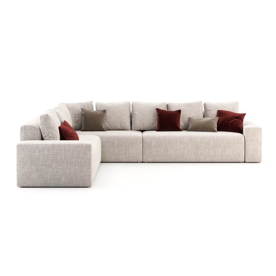 A luxurious linen corner sofa in Xangai Beige fabric