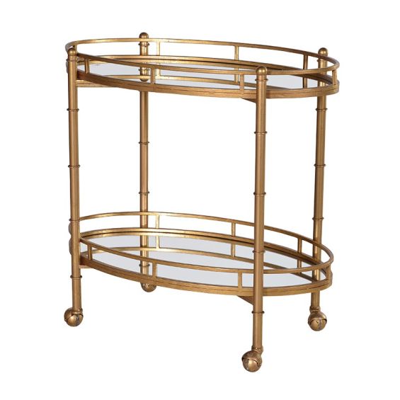 2 Tier Mirrored Drinks Trolley