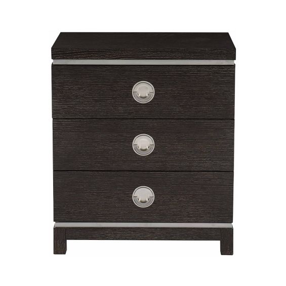 A stunning, contemporary bedside table with a cerused mink finish