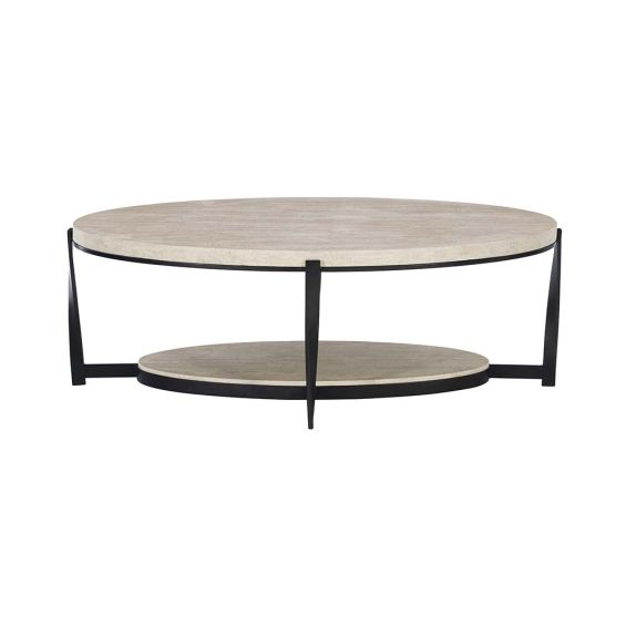 Adorable two tiered coffee table with twisted steel legs