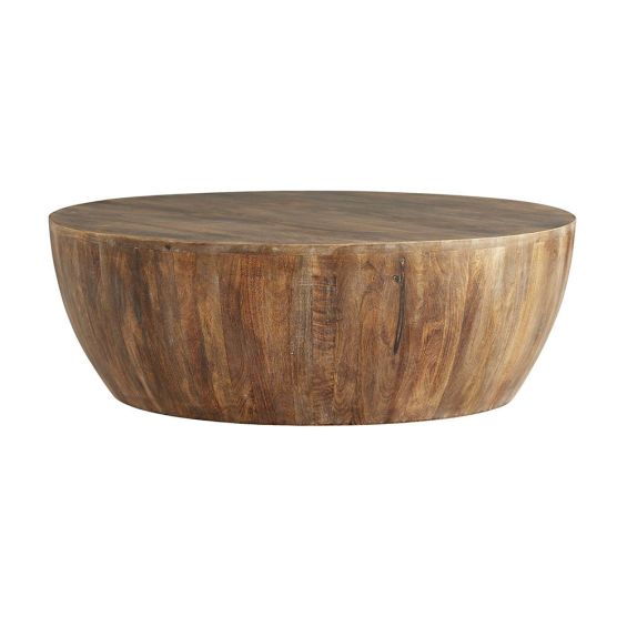Natural round wooden coffee table