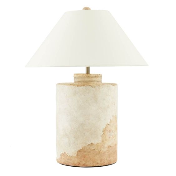 Textured terracotta base table lamp