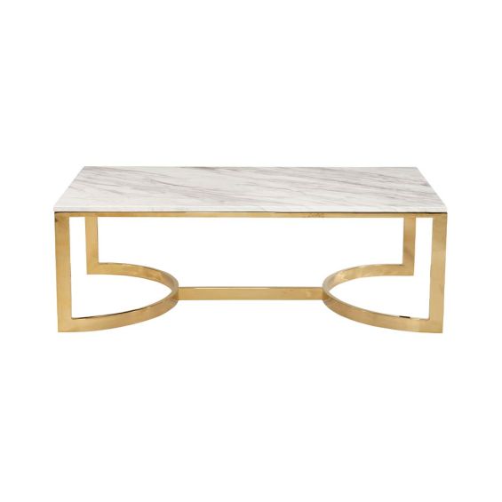 art deco inspired coffee table with white marble base