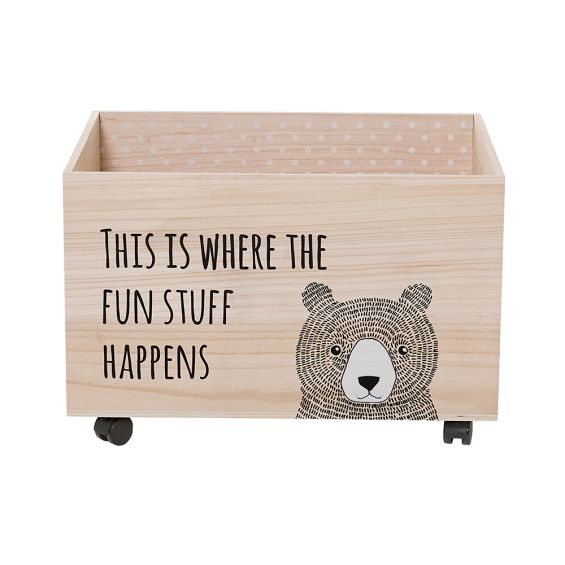 Playroom kids toys storage box on wheels