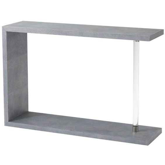 Grey console table with optical glass column